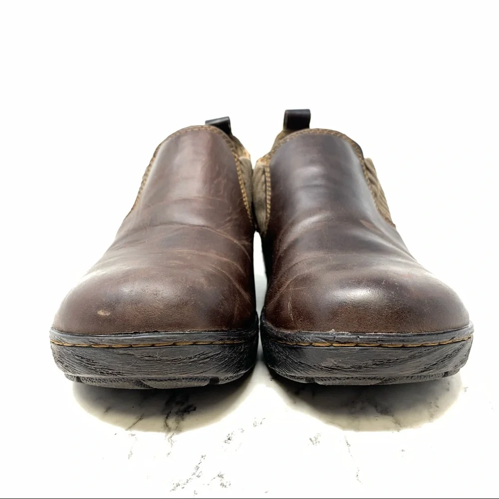 B.O.C. By Born Stefana Oiled Brown Leather Comfort Booties 6.5 Earthy Classic